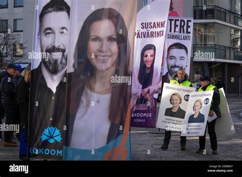 Election Posters Are Seen In Espoo Finland Saturday April 1 2023 A