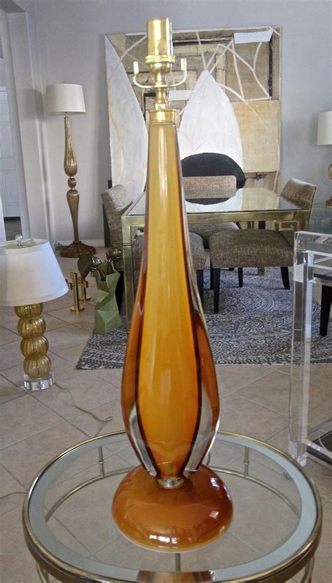 Large Flavio Poli Murano Orange Glass Table Lamp At 1stdibs Flavio Poli Lamp