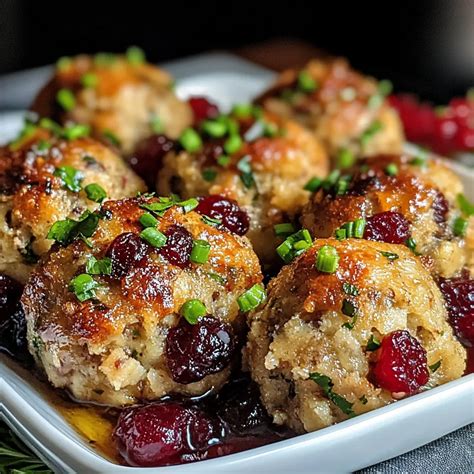 Perfectly Savory Cranberry Turkey Stuffing Balls Recipe - Recipes Own