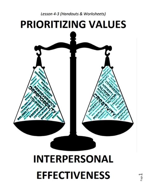 Dbt Values And Priorities Worksheet