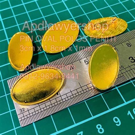 Jual Pin Oval Polos Peniti Kuningan Sepuh Emas Cm X Cm Tebal Mm Di