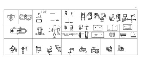 Equipos De Gimnasio Bloques De Autocad Planos Cad