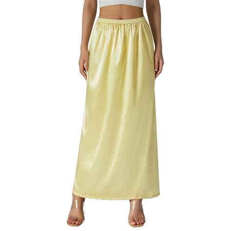 Hirigin Half Slip For Women Under Dress Plus Size Long Satin Underskirt