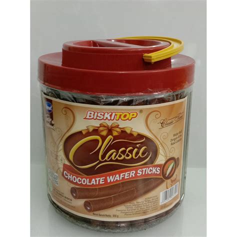 Jual Wafer Stick Toples Stor Coklat Classic Biskitop Handle 500g