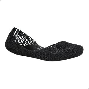 Sapatilha Melissa Campana Papel Preto Glitter