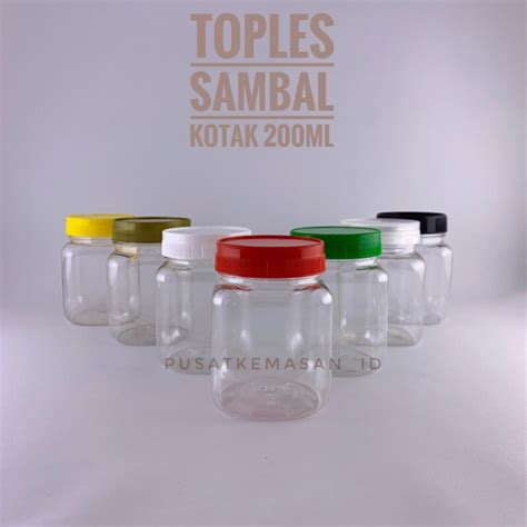 Jual Toples Sambal Kotak Ml Botol Jar Serbaguna Bumbu Selai Abon