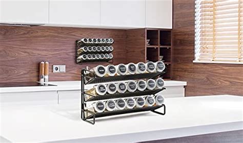 Gongshi Tier Spice Rack Organizer With Empty Spice Jars Spice