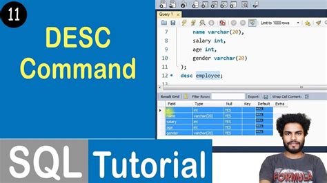 Desc Command In Sql Sql Tutorial Youtube