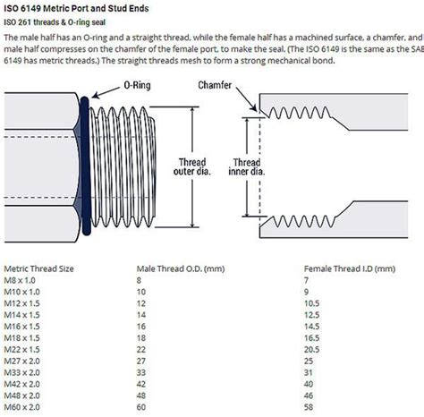 Metric Thread O Ring Port Fitting Size Chart Knowledge Yuyao