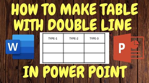 How To Make Table With Double Line In Power Point Youtube