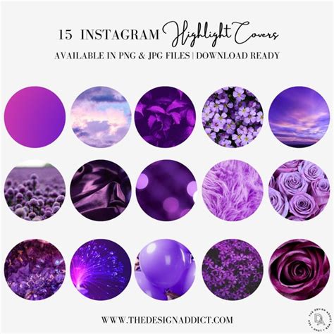 Purple Instagram Highlight Cover Icons Purple Ig Purple Etsy