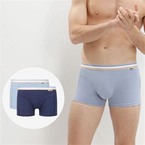 Dim Lot De Boxers Homme Coton Ecodim Colors Bleu Denim Artic