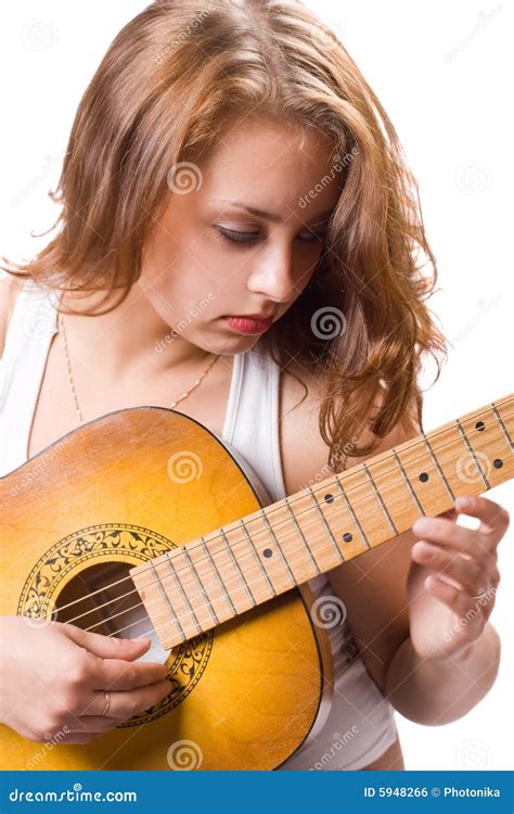 Belle Fille Jouant La Guitare 3 Photo Stock Image Du Femelle