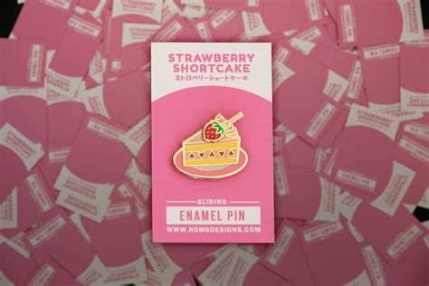 Strawberry Shortcake Sliding Enamel Pin Etsy