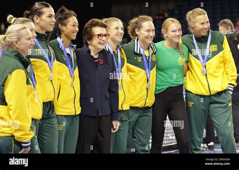 Billy Jean Along With The Australia Players After The Final Of The