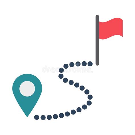 Destination Path Route Travel Fully Editable Vector Icon Stock