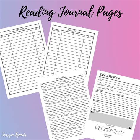 Printable Reading Journal Templates | Reading journal, Journal template ...