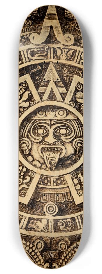 Mayan Aztec Sun Stone Ancient Native Carving Mexi 8 Inch Skateboard ...