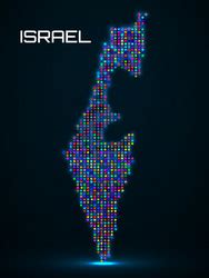 Dotted Map Of Israel Glowing Style Royalty Free Vector Image