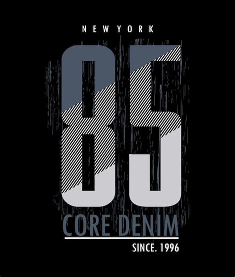 Core denim tipografía diseño camiseta impresión vector ilustración