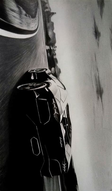 Pencil sketch of car