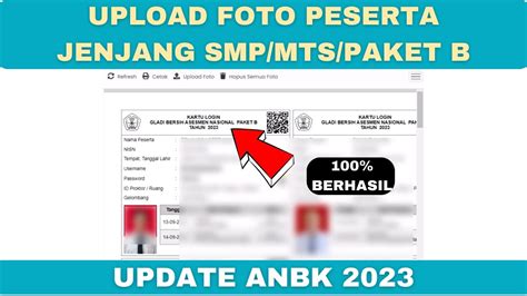 Cara Upload Foto Peserta Anbk Smp Mts Paket B Youtube