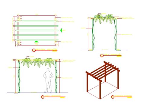 Pergolado vegetação em AutoCAD Baixar CAD 247 99 KB Bibliocad