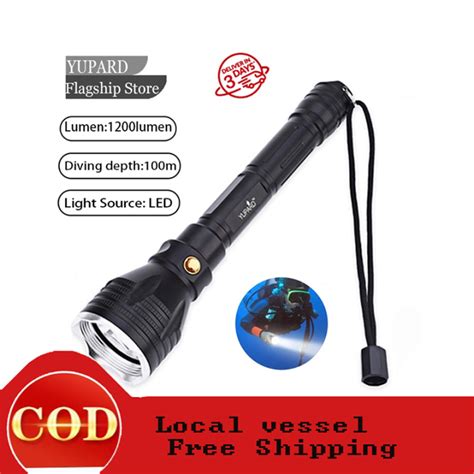 10w 1200lm Diving Flashlight L2 Led White Yellow Light Underwater 100m