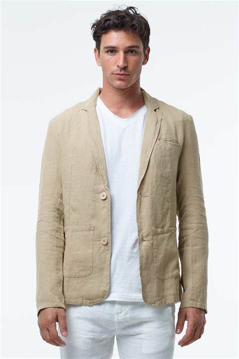 Veste En Lin Pour Homme Blazer Lin Beige