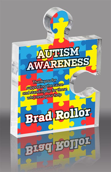 Autism Puzzle Piece Acrylic Block 525 Inch Trophy Depot