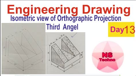 How To Drow Orthographic Projection St Angle To Isometric View Day