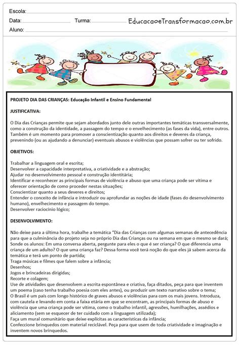 Projetos A Serem Desenvolvidos Na Educacao Infantil