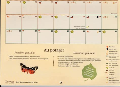 Calendrier Plantations Avel Jardin