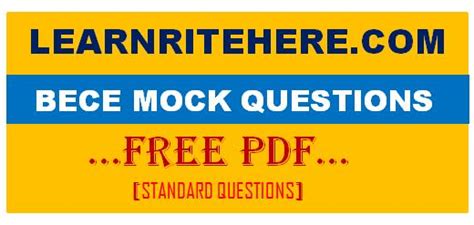 Bece Mock Questions For All Subjects Learnritehere