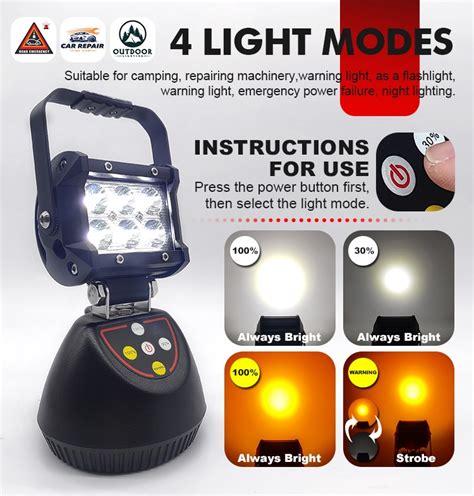 Waterproof Outdoor Sos Flash Emergency Light Portable 18w Rechargeable