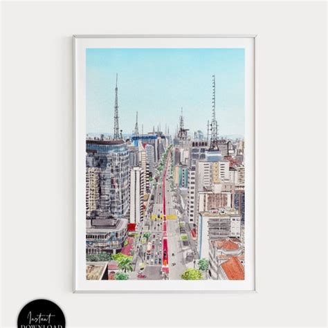 Sao Paulo Print Avenida Paulista Brazil Art Print Brazil - Etsy