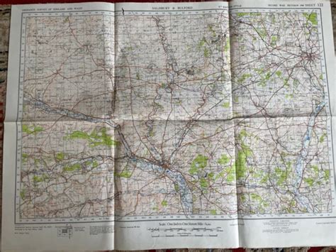 Map Of Salisbury And Bulford Ww2 War Revision 1940 Ordnance Survey Sheet