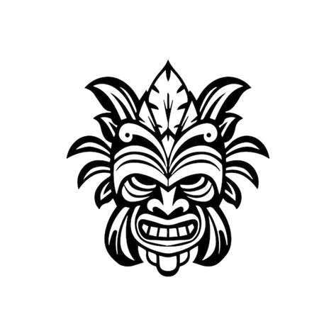 Premium Vector Wooden Tiki Mask Hand Drawn Illustration