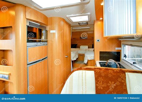 Camper interior stock photo. Image of refrigerator, travel - 16057234