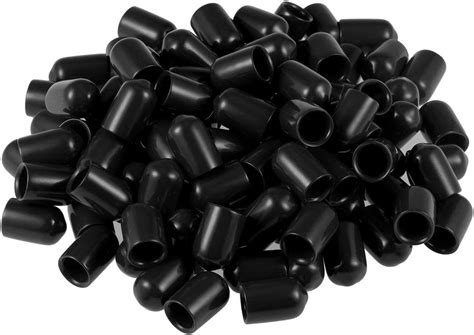 Uxcell 100pcs Rubber End Caps 8mm ID Vinyl Round Tube Bolt Cap Cover