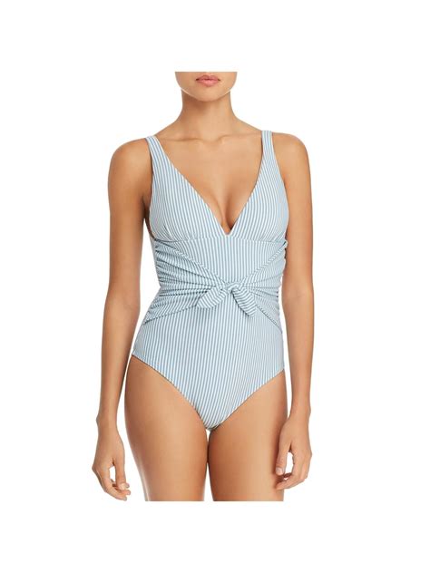 Shoshanna Pinstripe Tie Waist One Piece Swimsuit Walmart