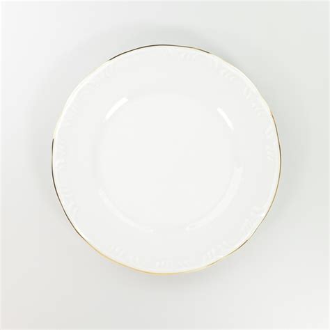 Prato Raso Cm Porcelana Schmidt Dec Filetado Ouro Pomerode