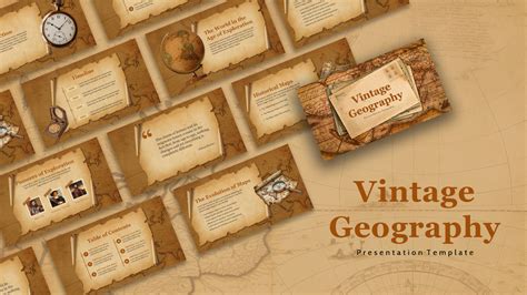 Free Vintage Geography Map Template For Powerpoint And Google Slides