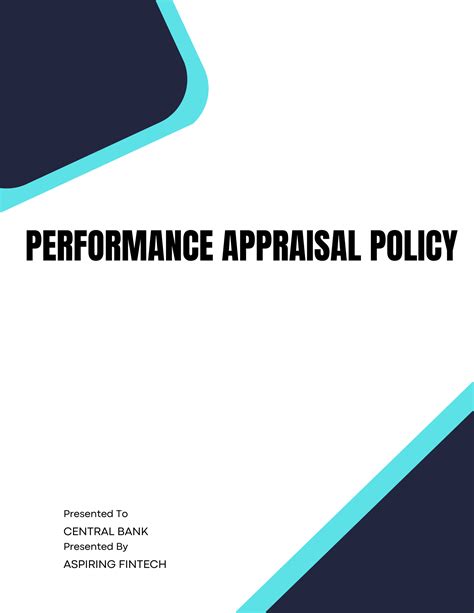 Performance Appraisal Policy Template Banking And Fintech Policies Templates