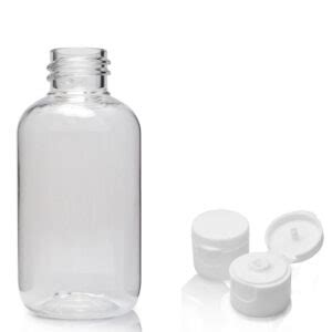 60ml Clear PET Bottle Flip Top Cap Ampulla Ltd 0161 367 1414