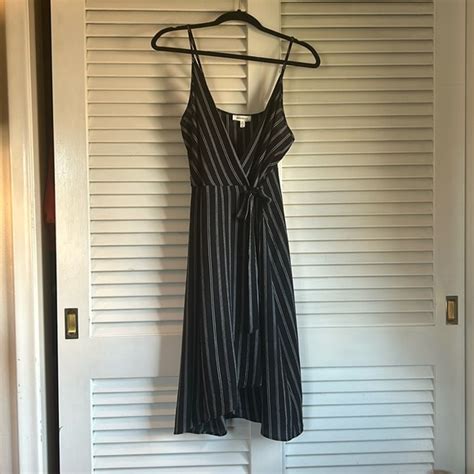 Monteau Dresses Monteau Los Angeles Striped Midi Wrap Dress Large