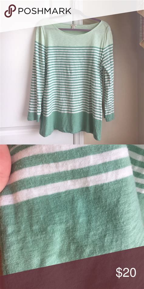 J Crew Green Striped Top Striped Top Green Stripes Tops