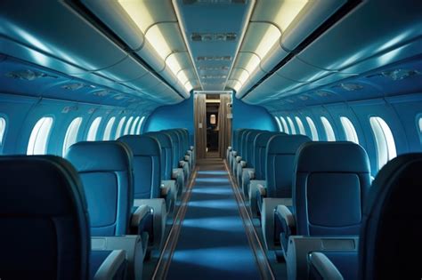 Premium AI Image Empty Passenger Seats In Cabin Of The Aircraft Plane