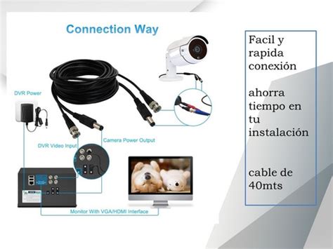 Cable Siames Coaxial Metro Para Camara Cctv Video Voltaje Mercadolibre