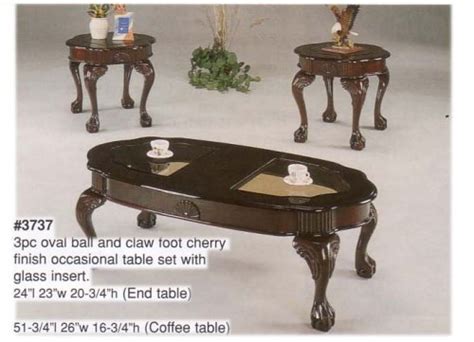 Oval Glass Coffee Table Grand Sales Elegant Oval Ball And Claw Foot 3 Pc Coffee Table Set